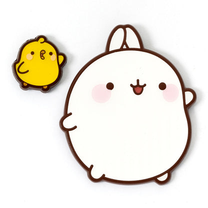 Molang and Piu Piu pin badge Nerdscape