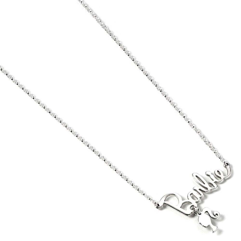 Barbie Name Logo Silhouette sterling silver necklace Nerdscape