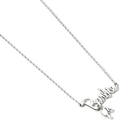 Barbie Name Logo Silhouette sterling silver necklace Nerdscape