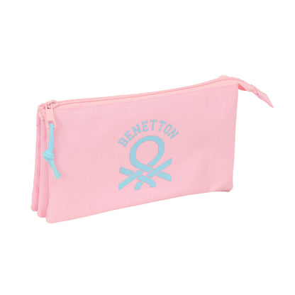 Benetton Pastel Pink triple pencil case Nerdscape