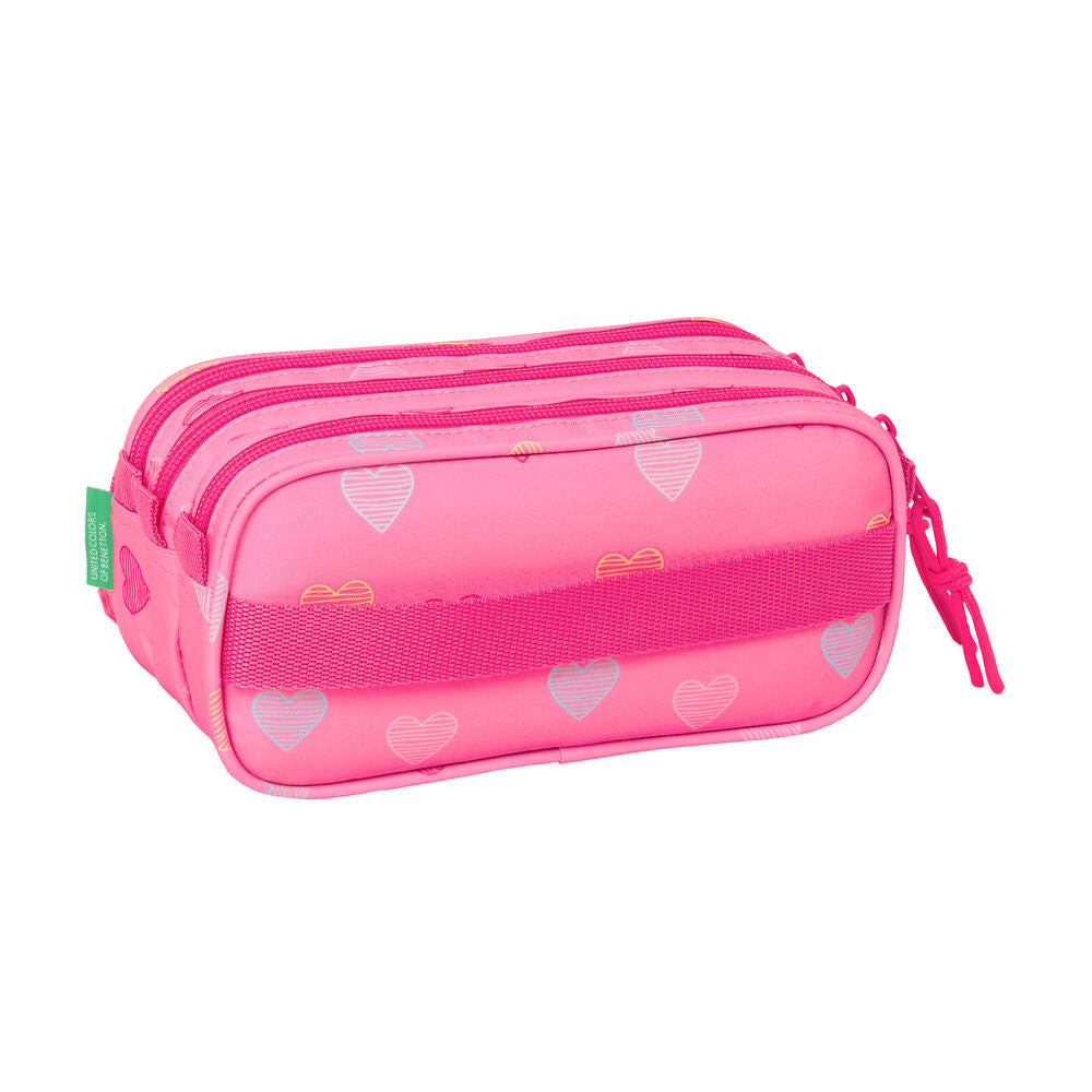 Benetton Heart triple pencil case