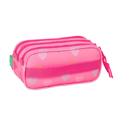 Benetton Heart triple pencil case