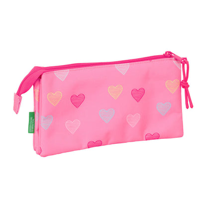 Benetton Heart triple pencil case