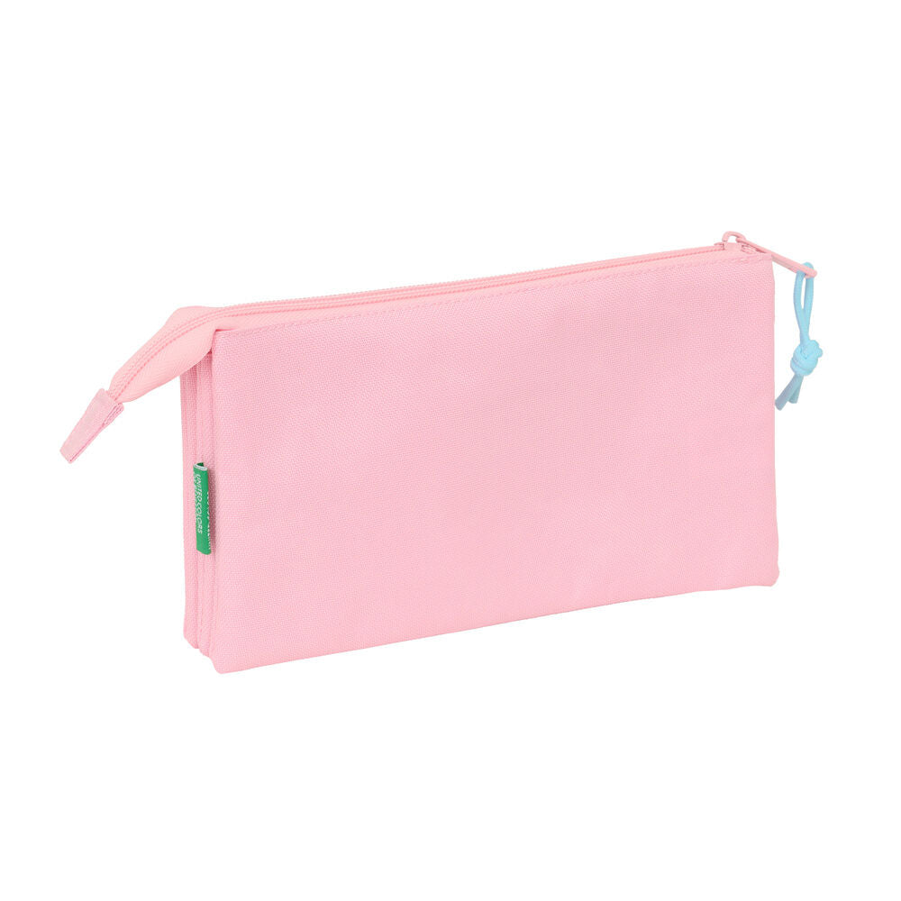 Benetton Pastel Pink triple pencil case Nerdscape