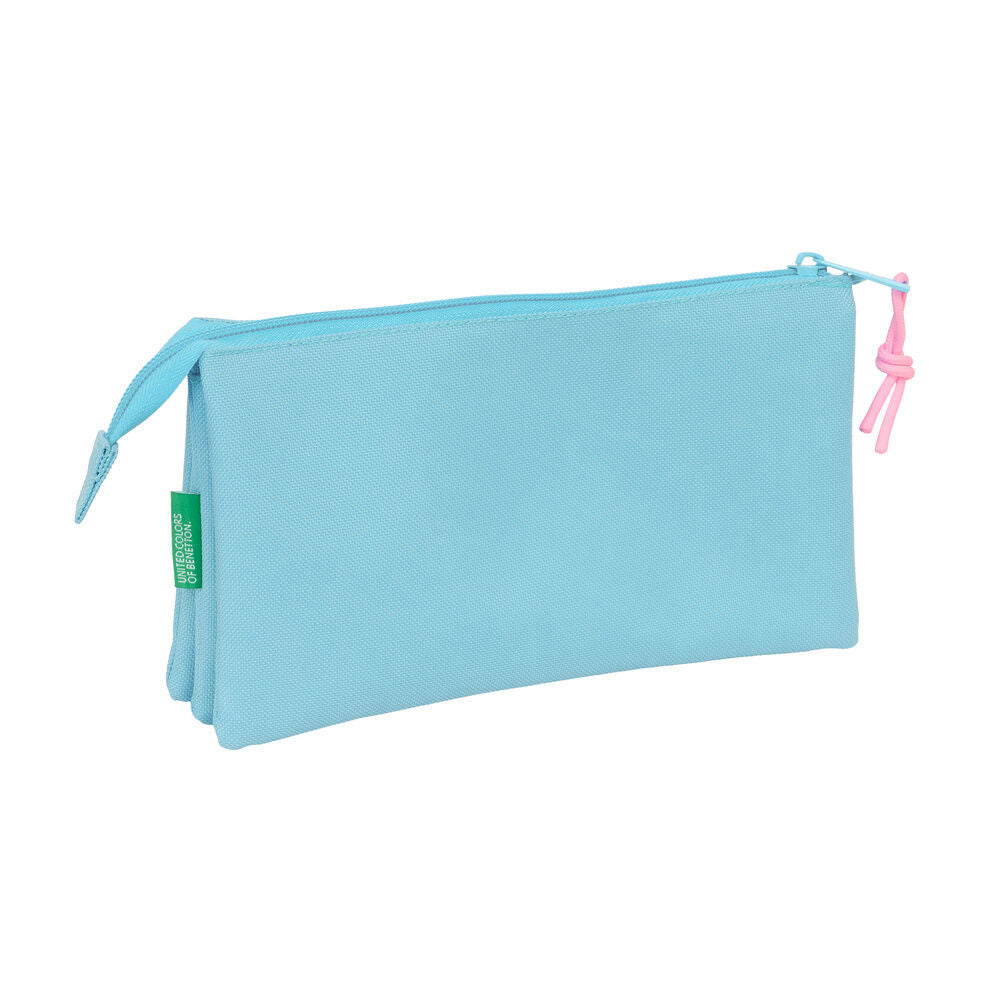 Benetton Sky Blue triple pencil case Nerdscape