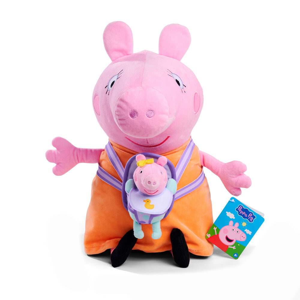 Peppa Pig Mummy Pig with Evie plush toy 33cm Nerdscape