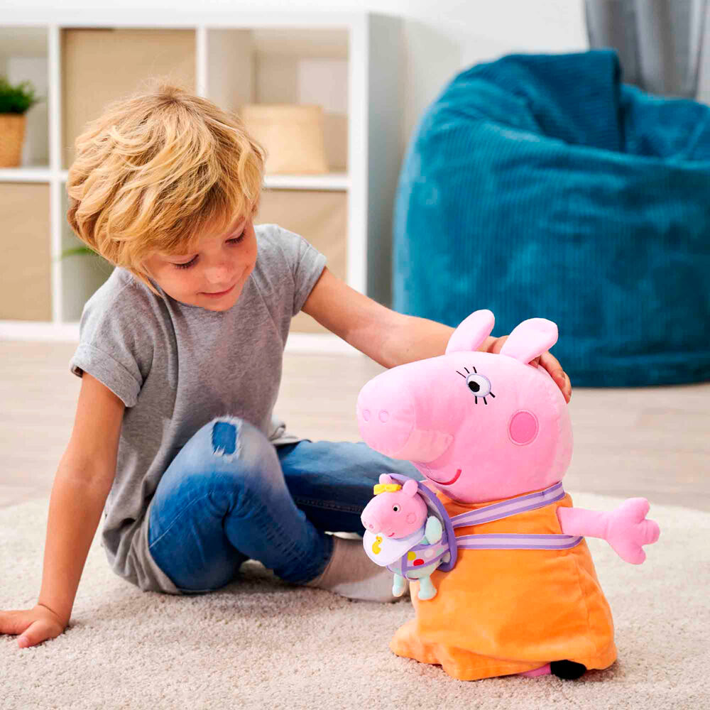 Peppa Pig Mummy Pig with Evie plush toy 33cm Nerdscape
