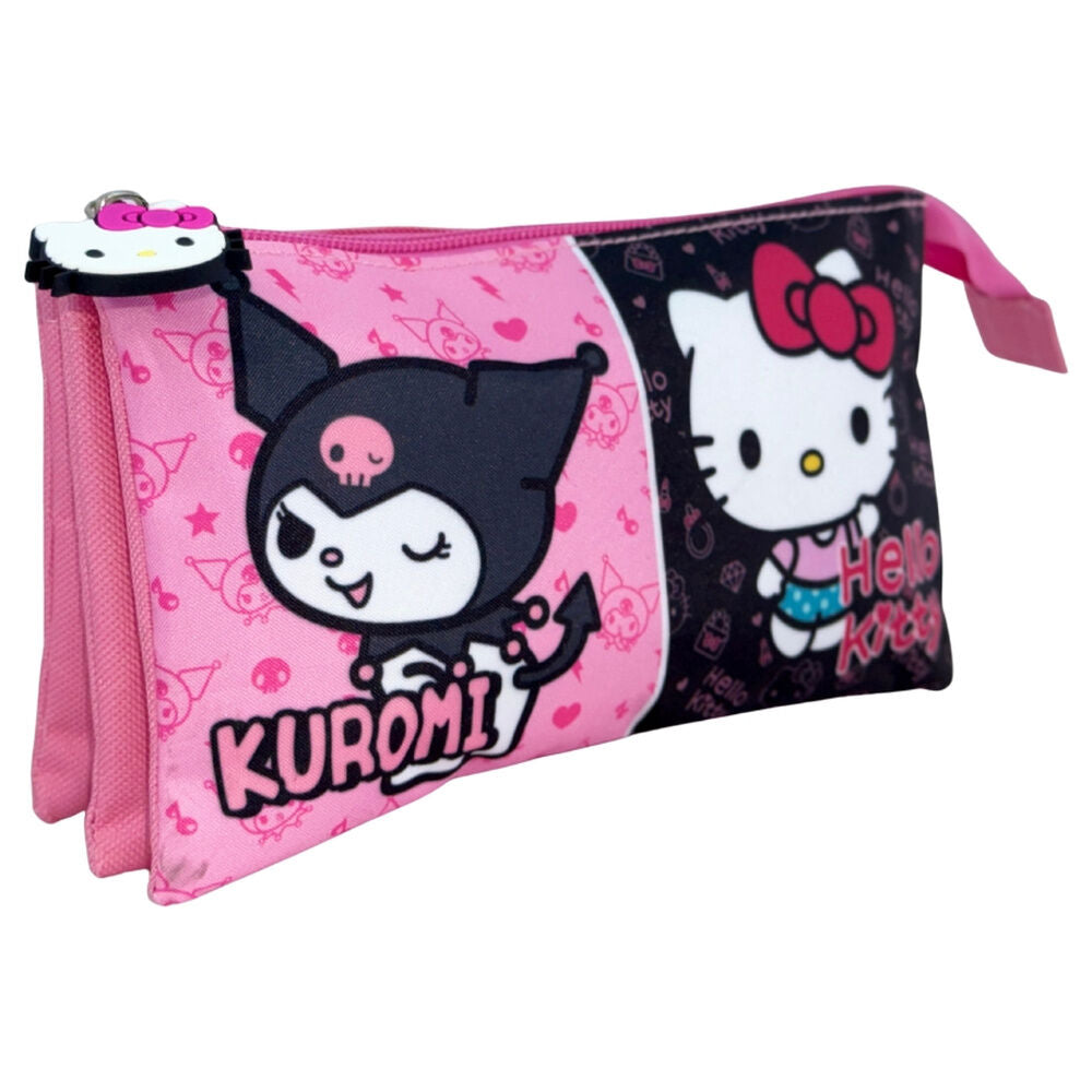 Hello Kitty & Kuromi triple pencil case Nerdscape