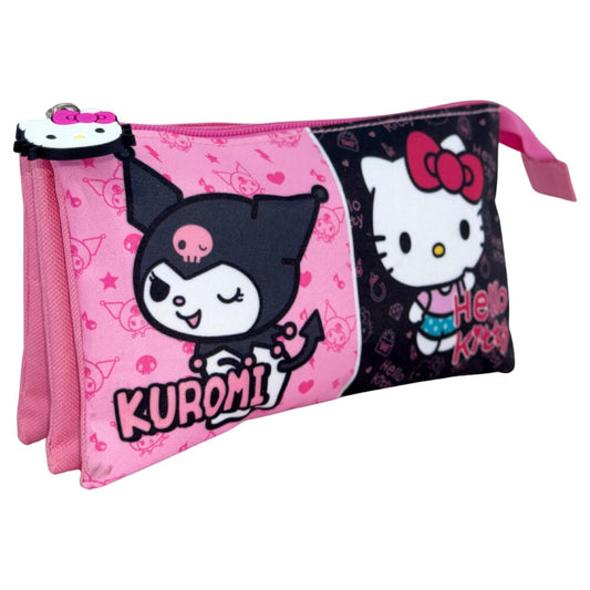 Hello Kitty & Kuromi triple pencil case Nerdscape