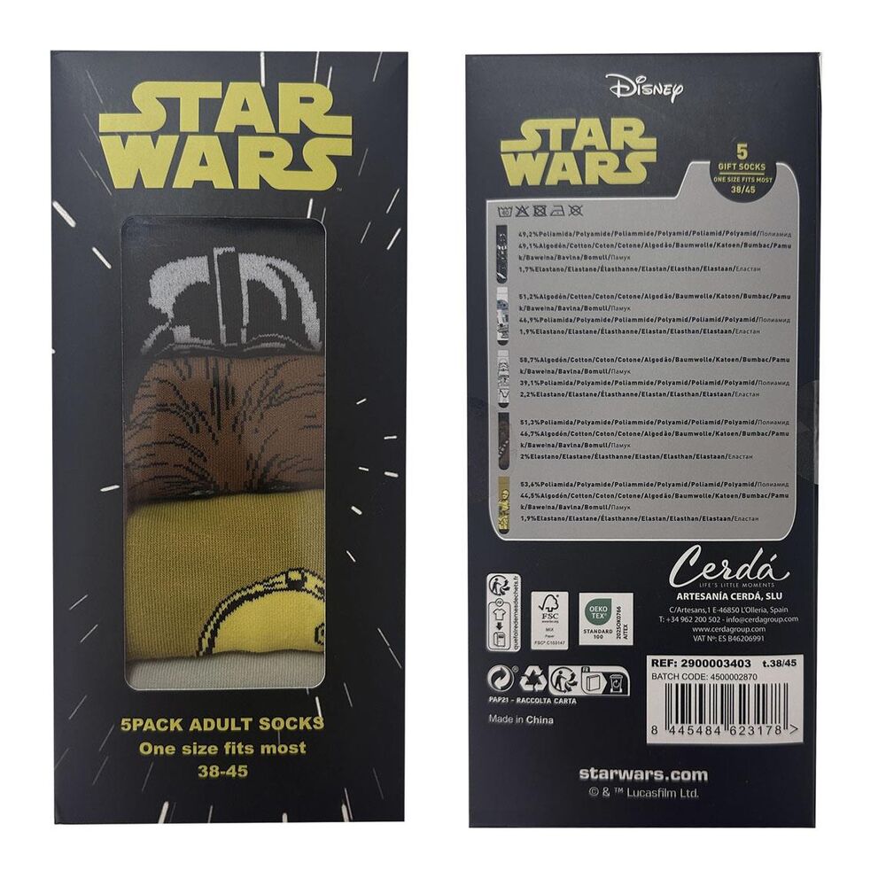Star Wars adult pack 5 socks Nerdscape