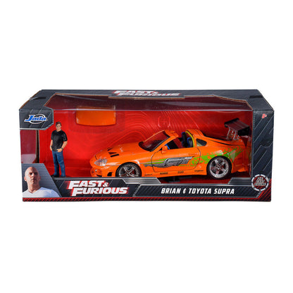 Fast & Furious Toyota Supra car + Brian figure set Nerdscape
