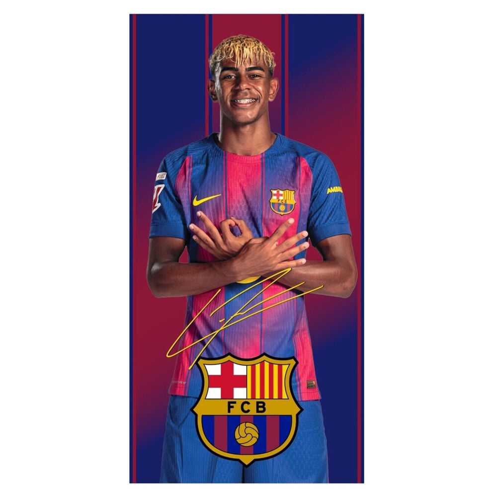 F.C Barcelona Lamine Yamal microfibre beach towel Nerdscape