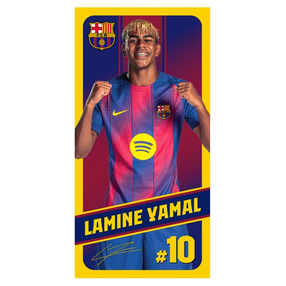F.C Barcelona Lamine Yamal microfibre beach towel Nerdscape