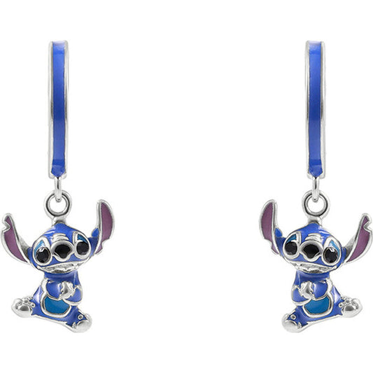 Disney Stitch Charm sterling silver earrings Nerdscape