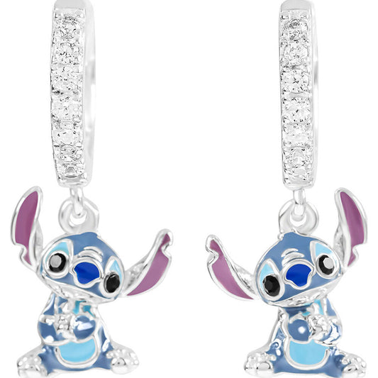 Disney Stitch Charm sterling silver earrings Nerdscape