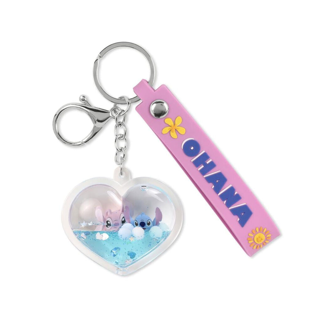 Disney Stitch & Angel Ohana Heart keychain Nerdscape