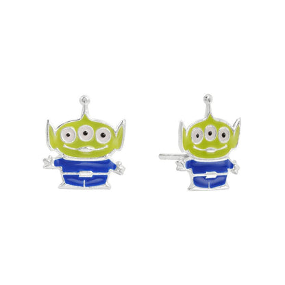 Disney Pixar Toy Story Alien sterling silver earrings