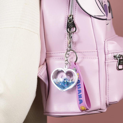 Disney Stitch & Angel Ohana Heart keychain Nerdscape