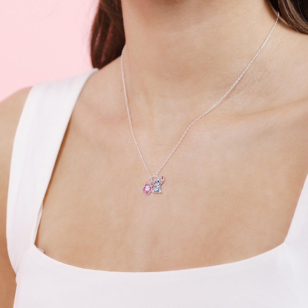 Disney Stitch Charm sterling silver necklace