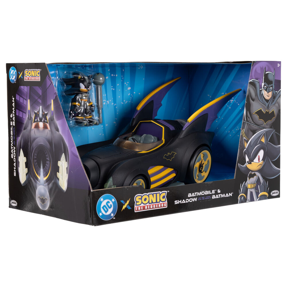 Sonic The Hedgehog Shadow Batman figure + Batmobile Nerdscape