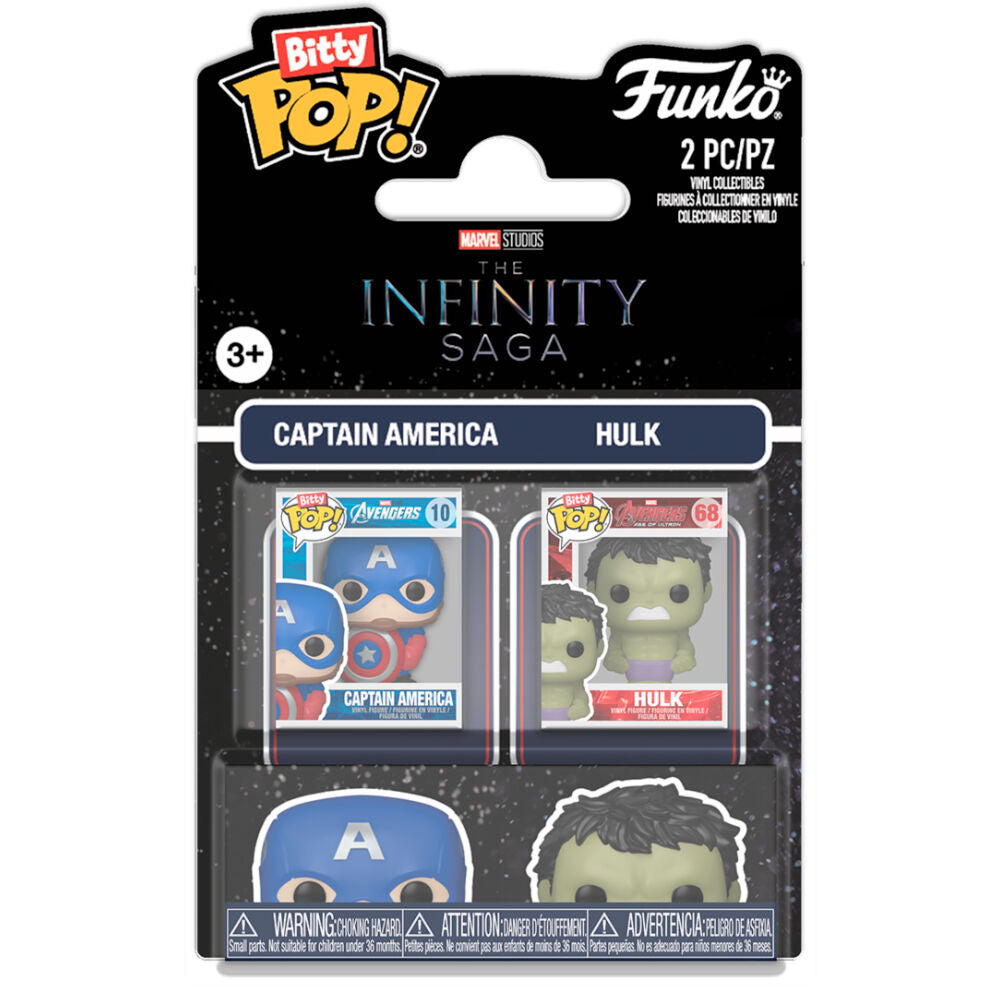 Bitty POP pack 2 figures Marvel Infinity Saga Captain America & Hulk Nerdscape