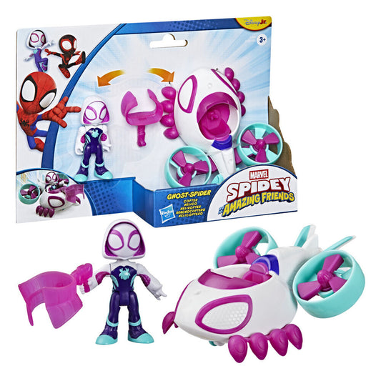 Marvel Figura da Collezione Spidey Ghost Spider e Veicolo - Nerdscape