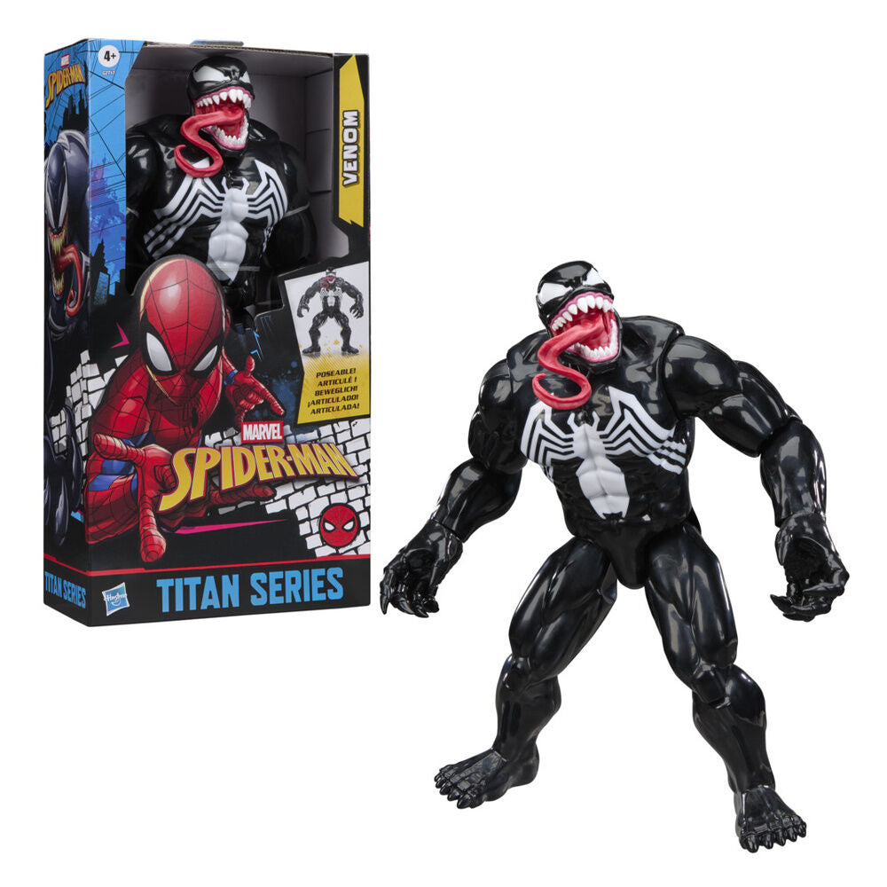 Marvel Spider-Man Black Suit Venom Titan Series Figura da Collezione 30cm - Nerdscape Nerdscape
