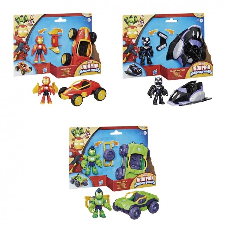 Marvel Iron Man And His Awesome Friends assorted figure + Vehicle Nerdscape