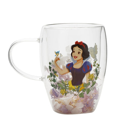 Disney Snow White floral decorative glass mug Nerdscape