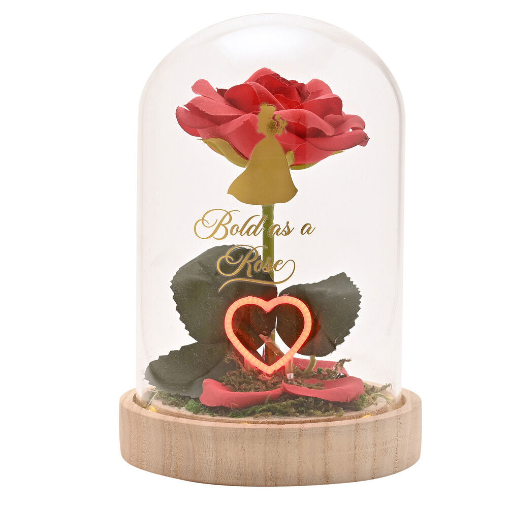 Disney Princess Belle florals in a clonche with neon light Nerdscape