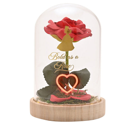 Disney Princess Belle florals in a clonche with neon light Nerdscape