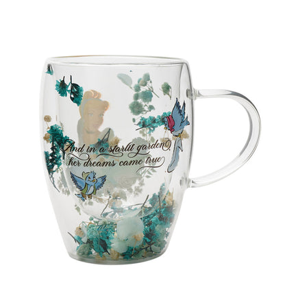 Disney Princess Cinderella floral decorative glass mug