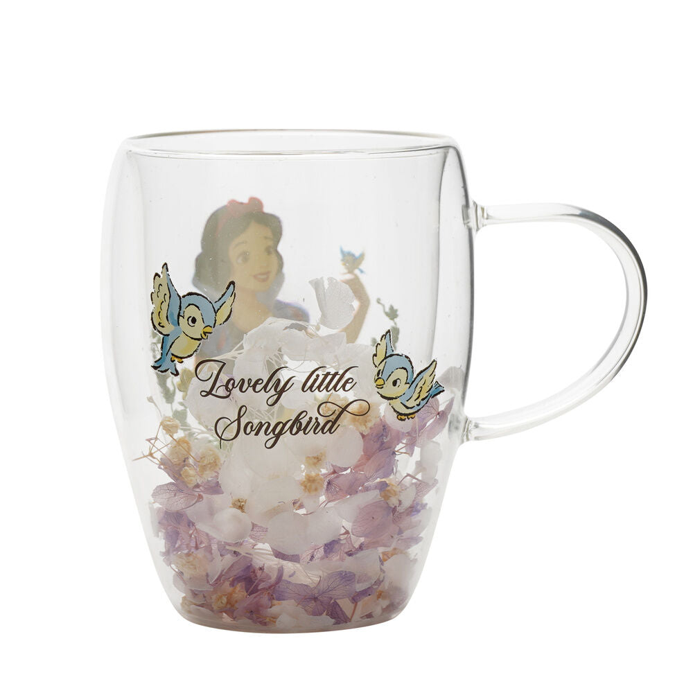 Disney Snow White floral decorative glass mug Nerdscape