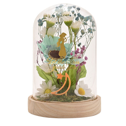 Disney Princess Jasmine florals in a clonche with neon light Nerdscape
