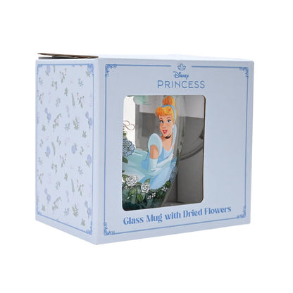 Disney Princess Cinderella floral decorative glass mug