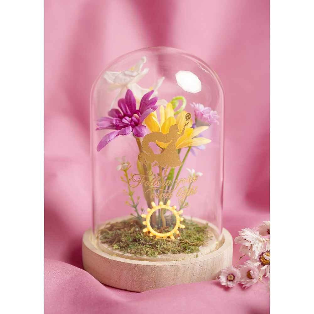 Disney Princess Rapunzel florals in a clonche with neon light Nerdscape