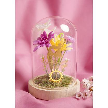 Disney Princess Rapunzel florals in a clonche with neon light Nerdscape