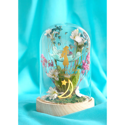 Disney Princess Jasmine florals in a clonche with neon light Nerdscape