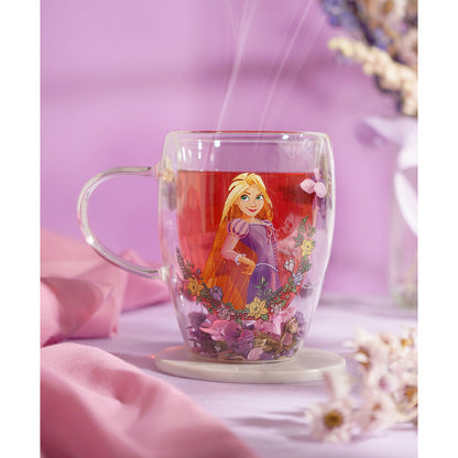 Disney Rapunzel floral decorative glass mug Nerdscape