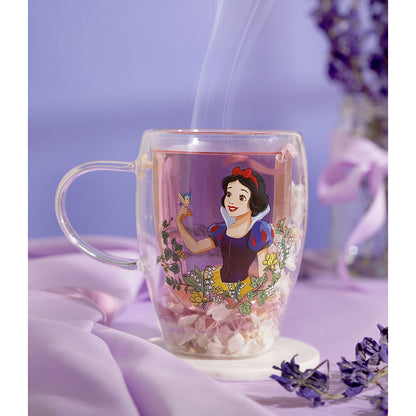 Disney Snow White floral decorative glass mug Nerdscape