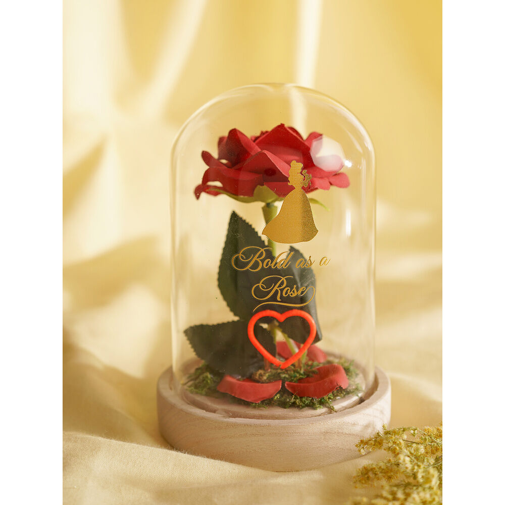 Disney Princess Belle florals in a clonche with neon light Nerdscape