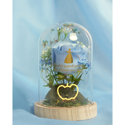 Disney Princess Cinderella florals in a clonche with neon light Nerdscape