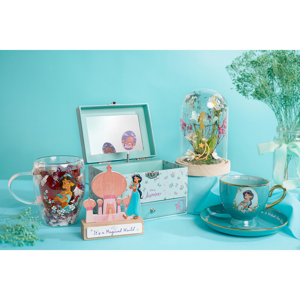 Disney Princess Jasmine florals in a clonche with neon light Nerdscape