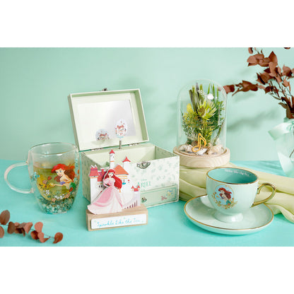 Disney Princess Ariel floral decorative glass mug Nerdscape