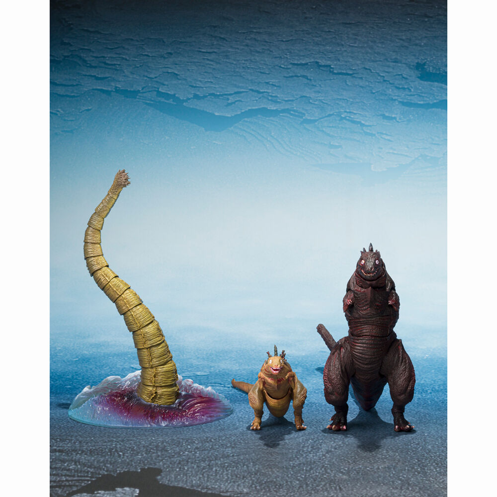 Godzilla The Second Form & Third Form & Giant Unidentified Creature S.H. MonsterArts set figures Nerdscape