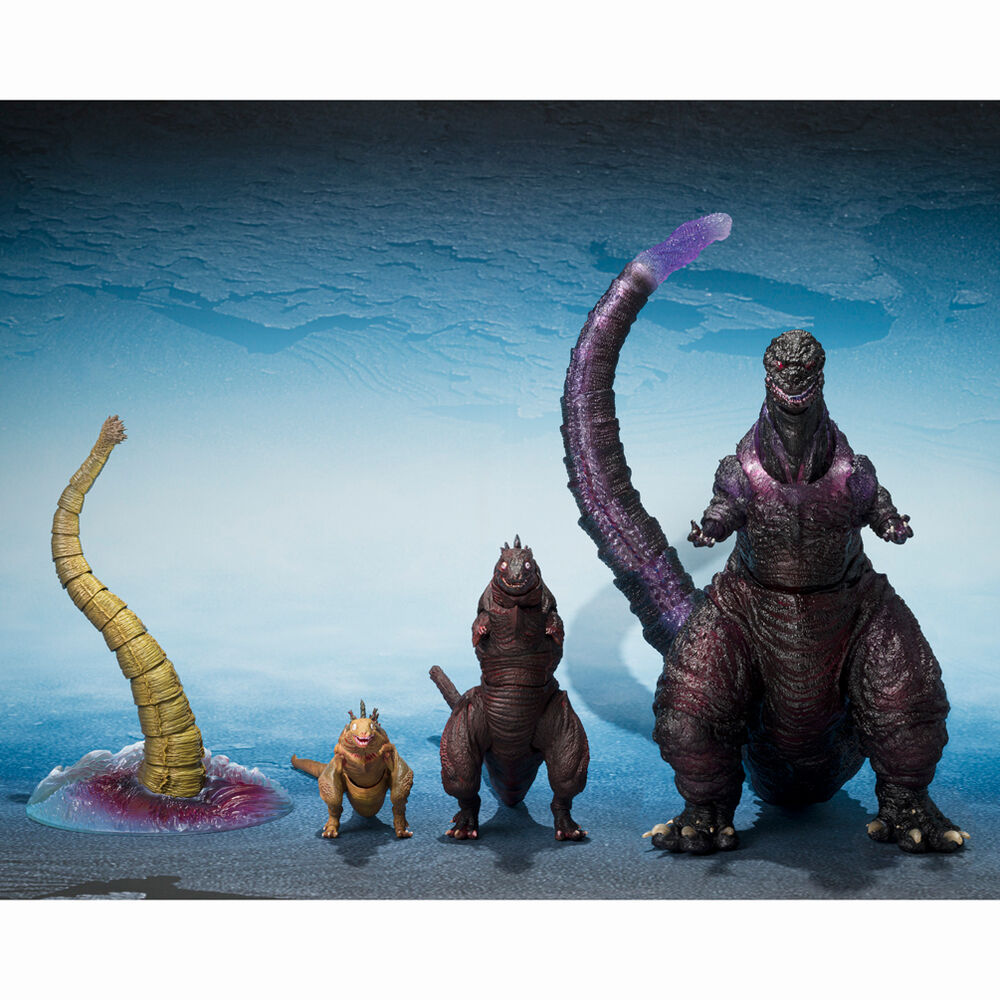 Godzilla The Second Form & Third Form & Giant Unidentified Creature S.H. MonsterArts set figures Nerdscape