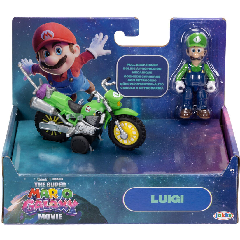 Nerdscape Super Mario Bros Mario & Luigi Super Mario Galaxy Figura da Collezione con Veicolo