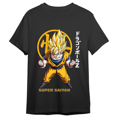 Dragon Ball Z Goku Super Saiyan Kanji adult t-shirt