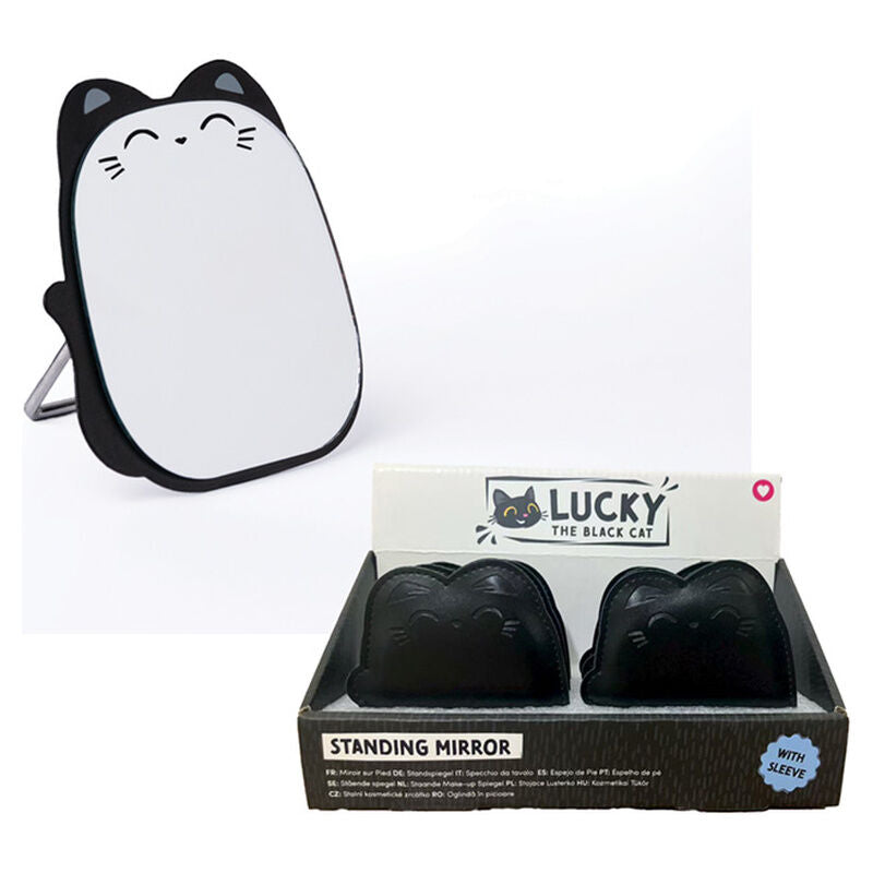 Lucky the Black Cat table mirror Nerdscape