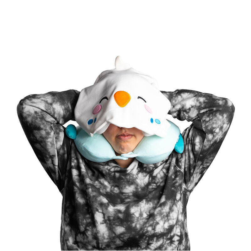 Hoodeazzz Kiki The Parakeet hooded travel pillow Nerdscape